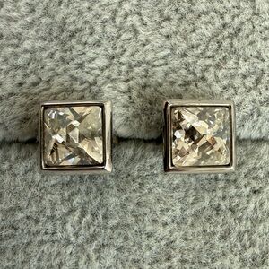 Chrystal glass square earrings